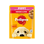 Pedigree Chicken & Liver Chunks In Gravy Puppy Wet Dog Food 70 g Pouch