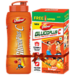 Dabur Glucoplus-C Instant Glucose - Juicy Orange Flavour 500 g (Get Sipper Free)
