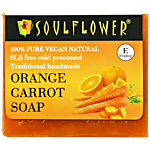 Soulflower Ayurvedic Orange Carrot Handmade Soap - Clean & Refresh Skin, Anti-Aging 150 g 