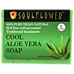Soulflower Cool Aloe Vera Handmade Soap For Men Women - Helps Skin Moisturising 150 g 