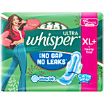 Whisper Ultra Up To No Gap No Leaks Sanitary Pads, XL+ 15 pcs