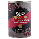 Epicure Organic Red Kidney Beans In Water - With No Artificial Additives, Rich In Vegetarian Protein 400 g 