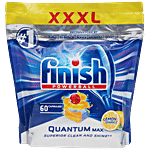 Finish Quantum Max Dishwasher Tablet - Lemon Sparkle, Superior Clean & Shine 60 pcs Box