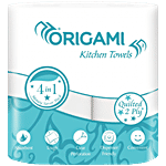 Origami 2 Ply Kitchen Tissue Paper Roll 240 Pulls (Pack of 4 x 60 Pulls Each)