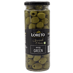 Loreto Spanish Olives - Pitted Green 440 g Bottle