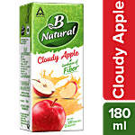 B Natural Apple Juice - Rich In Fibre, Vitamin C & E, Fruit Pulp & 0% Concentrate 180 ml Carton