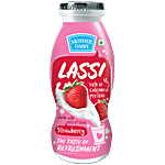 Mother Dairy Lassi - Strawberry, Rich in Calcium 180 ml Bottle