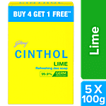 Cinthol Lime Refreshing Deo Soap 100 g ( Buy 4 get 1 free )
