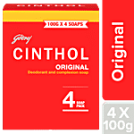 Cinthol Orignal Deodorant and Complexion Bath Soap 100 g Carton (Pack of 4)