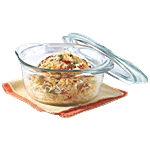 Borosil Glass Casserole - Oven & Microwave Safe Serving Bowl With Glass Lid, IH22CA13701 1.75 L