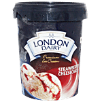 London Dairy Premium Ice Cream - Strawberry Cheese Cake, Contains Egg 500 ml Tub