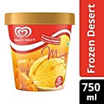 kwality walls Frozen Dessert - Mango With Real Alphonso, Creamy Delights 750 ml Jar