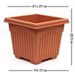 Kr Square Planter - 1 Upper 21 X 21 cm Bottom 17 X 17 cm Height 20.5 cm