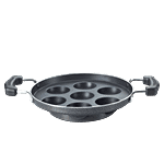 Prestige Omega Select Plus Teflon Coating Residue-Free Round Base 7 Pits Paniyarakkal - 20 cm, Black 1 pc