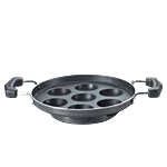 Prestige Omega Select Plus Teflon Coating Residue-Free Round Base 7 Pits Paniyarakkal - 25 cm, Black 1 pc 