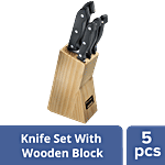 Prestige Truedge Knife Set With Wooden Block (99579) 5 pcs (Free Peeler)