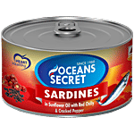 Ocean Secret Sardines - In Sunflower Oil, With Red Chilly & Cracked Pepper 180 g Tin