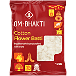 Om Bhakti Cotton Flower Batti - Diya Wick 100 pcs Pouch
