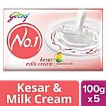 Godrej No.1 Bathing Soap - Kesar & Milk Cream 100 g (Pack of 5)