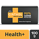 Cinthol Health Intense Deo Fragrance Bath Soap, 99.9% Germ Protection 100 g Pouch