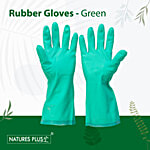 Natures Plus Rubber Gloves - green, Medium, 20 cm 1 pair 