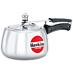 Hawkins Contura Aluminium Inner Lid Pressure Cooker - With Handle, Silver, HC30 3 L