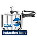 Hawkins HSS3W Inner Lid Pressure Cooker - Stainless Steel Tall, Bakelite Handle, Silver, Induction 3 L