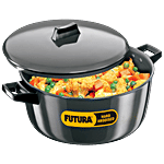 Hawkins Futura Hard Anodised Cook-N-Serve Bowl/Kadhai - 28 cm, 4.06 mm, Glass Lid, ACB60 6 L