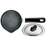 Hawkins Futura Hard Anodised Aluminium Saucepan - Ezee-Pour, 14 cm, 3.25 mm, With Steel Lid & Handle, AS10S 1 L