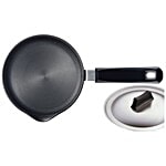 Hawkins Futura Hard Anodised Aluminium Saucepan - Ezee-Pour, 16 cm, 3.25 mm, With Steel Lid, With Handle, AS15S 1.5 l