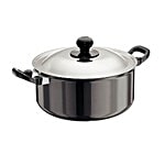 Hawkins Futura Hard Anodised Cook N Serve Stewpot/Kadhai - 25.7 cm, 4.06 mm, With Steel Lid, AST50 5 L
