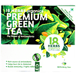 18 Herbs Organics Premium Green Tea - Helps Lower Cholesterol 18.75 g (15 Bags x 1.25 g each)