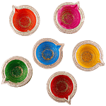 Inspiredkraft Diya With Tray - Large 11 pcs