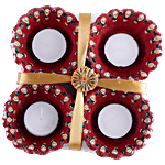 Inspiredkraft Flower Diya with Tea Light candle? 4 Pcs