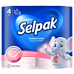 Selpak Toilet Paper - 3 Ply, Perfumed Powder Scented 4 pcs Pouch 100 x 124 mm