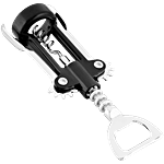 Fackelmann Stainless Steel Zinc Alloy Corkscrew Bottle-Wine Opener - 16 cm, Black 1 pc