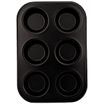 Fackelmann Zenker Carbon Steel 6 Piece Muffin Pan | Heat Resistant Up to 230°C 1 pc 267x181x28 mm