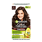 Garnier Color Naturals Long-Lasting Creme Hair Colour 70 ml + 60 g Shade 4, Brown