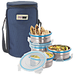Steel Lock Stainless Steel Lunch Box With Insulated Bag - HL-1341 4 pcs