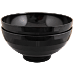 Iveo  100% Melamine Waves Nappy/Serving Bowl Set - Black 925 ml (Set of 2)