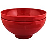Iveo Serving Bowl/Waves Nappy - 100% Melamine Set - Red set of 2 (Set of 2)