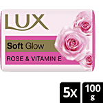 Lux Rose & Vitamin E Soap Bar, For Soft Glowing Skin with 7 Beauty Ingredients 100 g (Pack of 4)