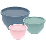 All Time Classic Mixing Bowl Set - With Lid, Microwave Safe 3 pcs (1.3 L + 2.3 L + 3.2 L)