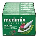 Medimix Ayurvedic Bathing Soap with 18 Herbs, Effective for Skin Problems, Handmade 75 g Buy 5 Get 1 Free