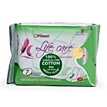 Life Care Anion Sanitary Napkins with Wings - Night Heavy Flow, 100% Cotton Breathable , Chemical Free 7 pcs 