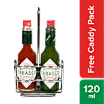 Tabasco Twin Caddy Pack - Red Pepper & Green Pepper Sauce With Free Caddy 60 ml Bottle (Pack of 2)