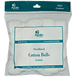 Apollo Pharmacy Sterilized Cotton Balls (30 Balls), APC0005 30 pcs 