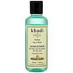 Swati Khadi Herbal Face Wash - Tea Tree & Lemon, Prevents Acne & Pimple, For Oily Skin, Sulphate & Paraben Free 210 ml 