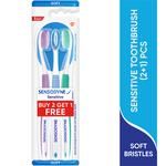Sensodyne Sensitive Toothbrush - With Soft Rounded Bristles 2 pcs (Buy 2 Get 1 Free)