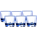 Iveo  Glass Water/Juice Tumbler - Beam Blue 326 ml (Set of 6)